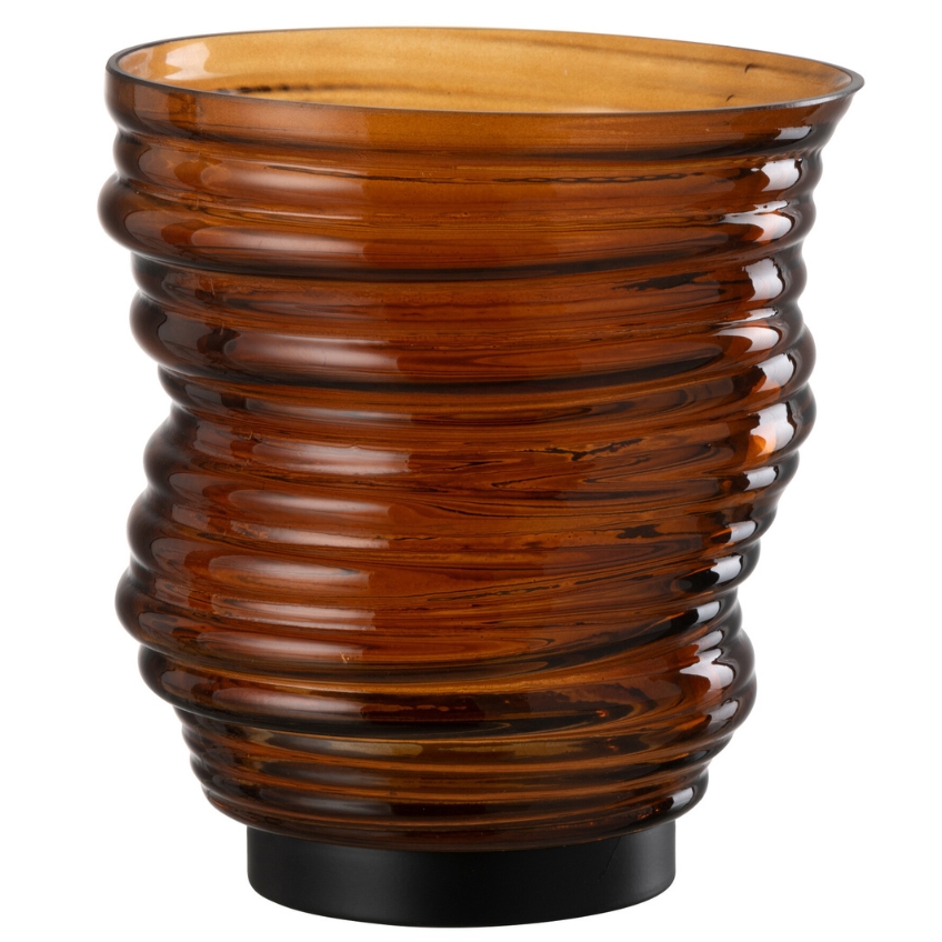 Hnědá skleněná váza J-line Torney 17 cm J-line
