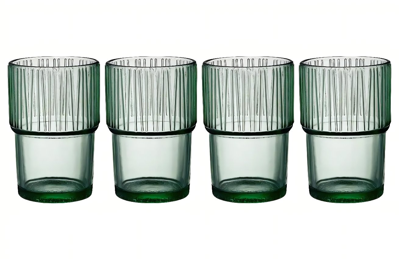 BITZ Set čtyř zelených sklenic Kusintha 380 ml BITZ