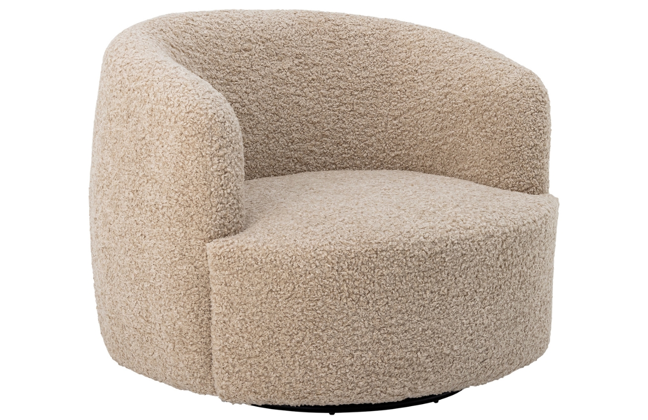 Béžové bouclé otočné křeslo Bloomingville Bocca Bloomingville