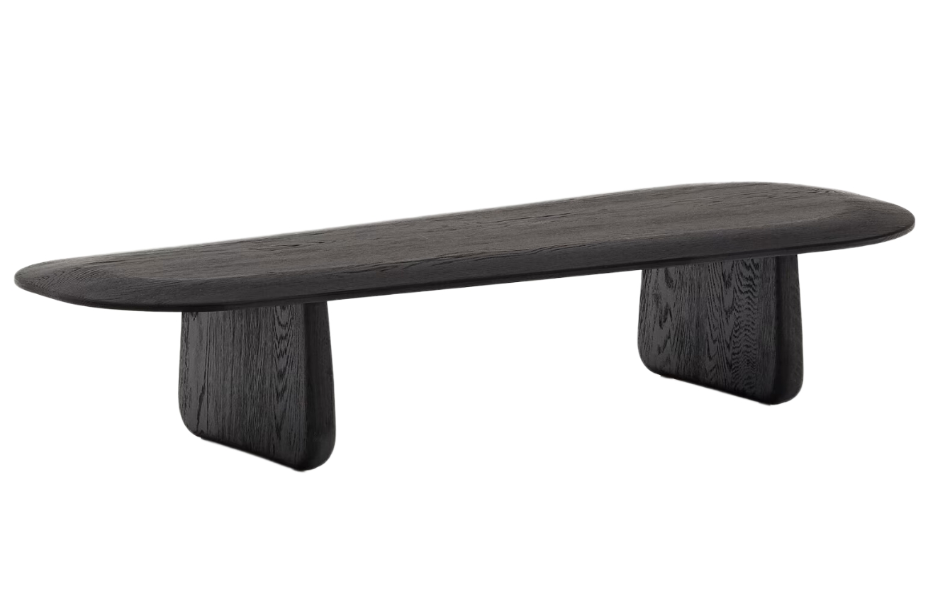 Černý dubový konferenční stolek Kave Home Pirita 147 x 65 cm Kave Home