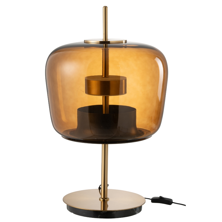 Hnědá skleněná stolní LED lampa J-line Gally J-line
