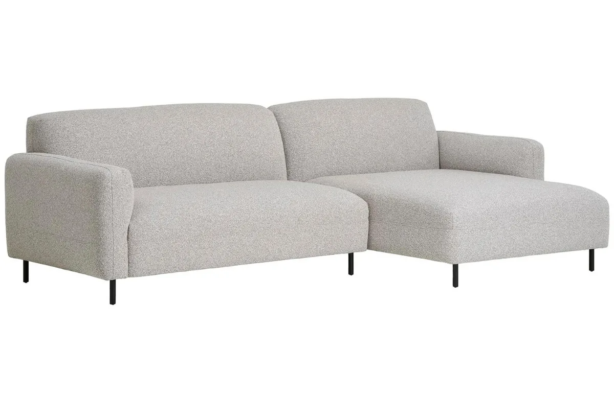 Nordic Living Bouclé rohová pohovka Salvador 265 cm, pravá