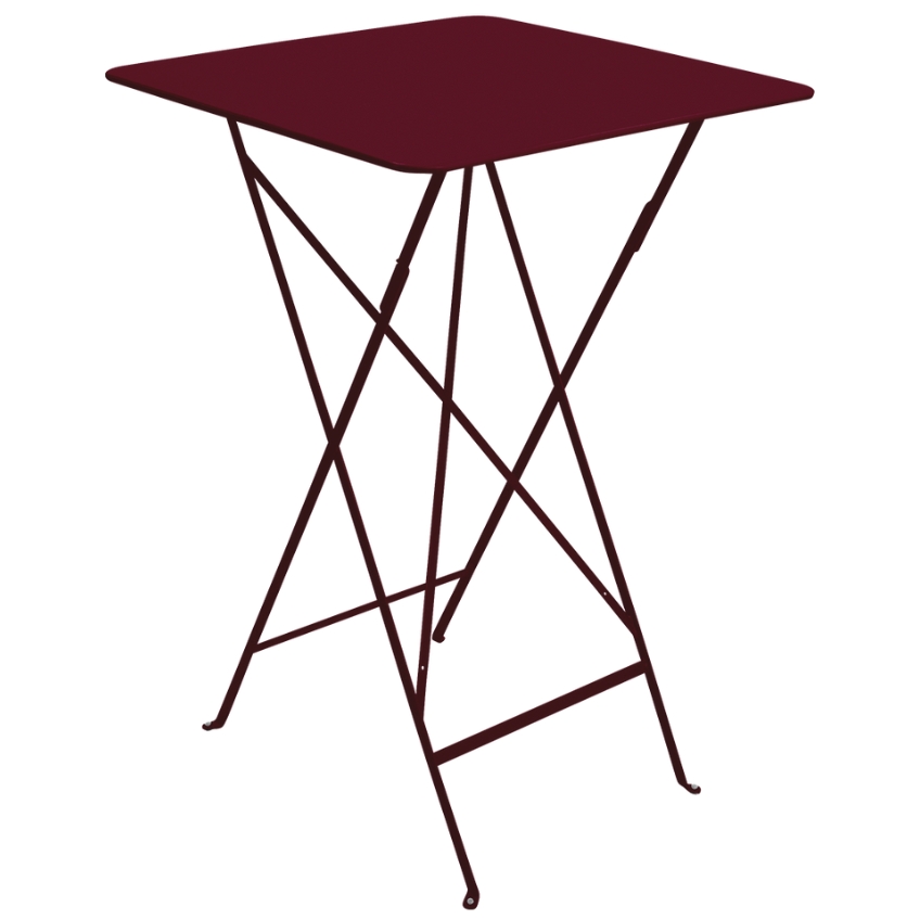 Třešňově červený kovový skládací bistro stůl Fermob Bistro 71 x 71 cm Fermob