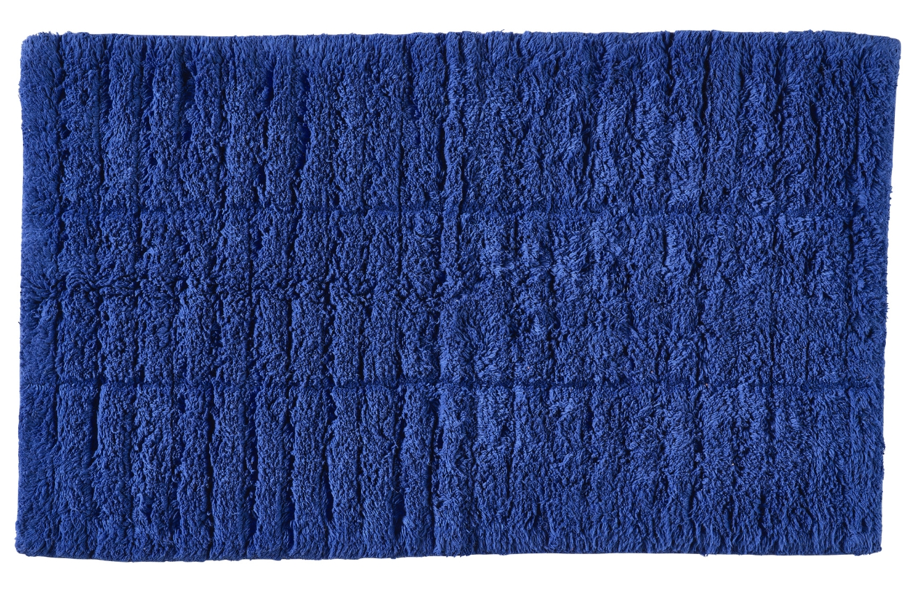 Zone Denmark Inkoustově modrá bavlněná koupelnová předložka Tiles 50 x 80 cm Zone Denmark