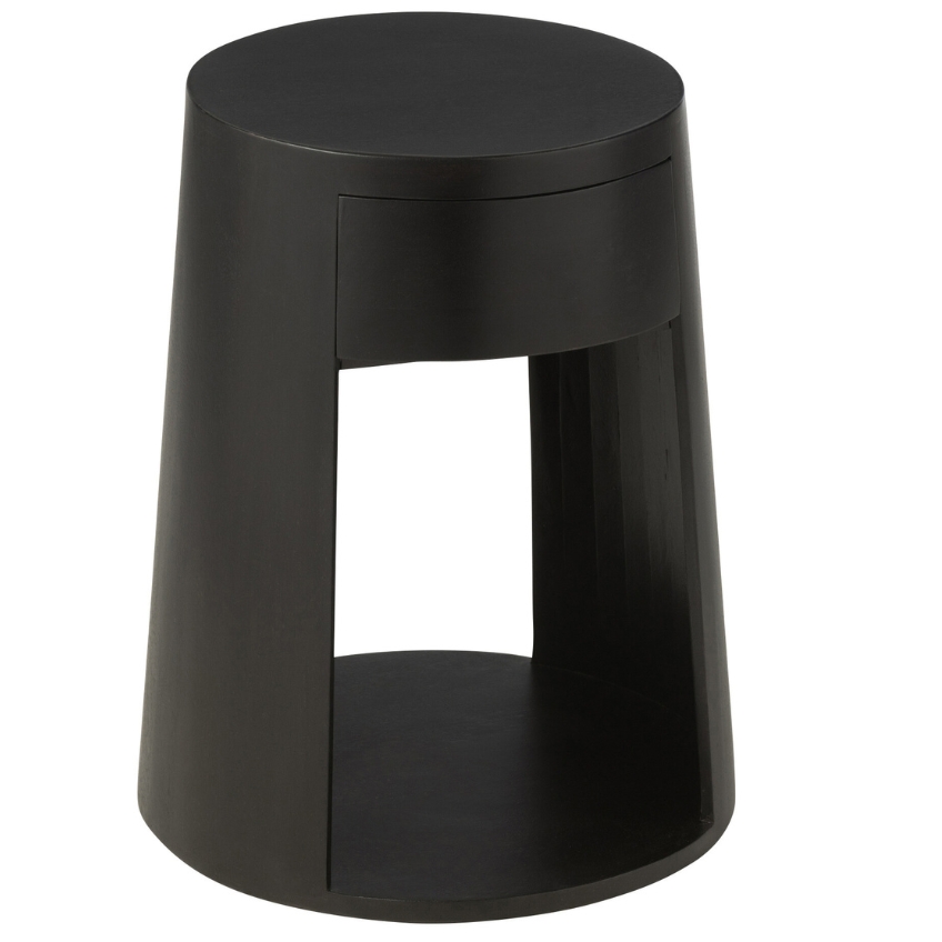 Černý dřevěný odkládací stolek J-line Colis 40 cm J-line