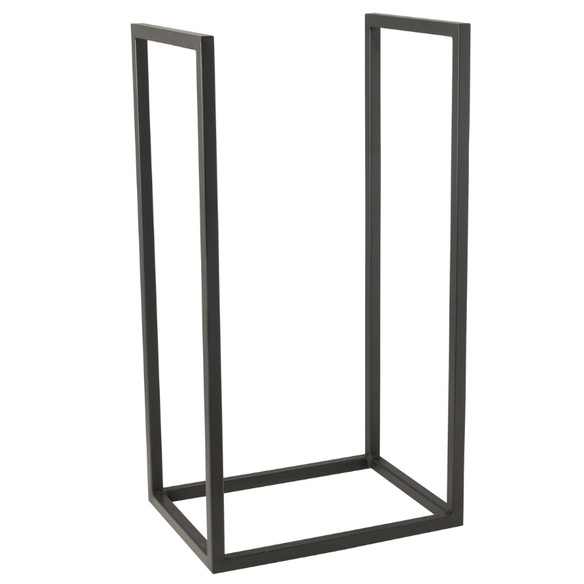 Černý kovový stojan na krbové dřevo J-line Aren 40 x 75 cm J-line