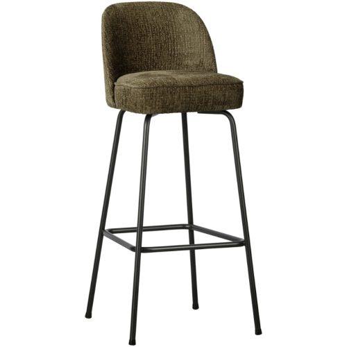 WOOOD Tmavě zelená sametová barová židle Tergi 79 cm WOOOD