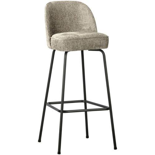 WOOOD Krémově bílá sametová barová židle Tergi 79 cm WOOOD