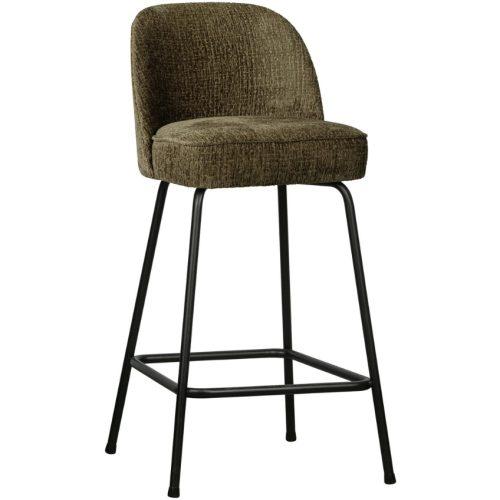 WOOOD Tmavě zelená sametová barová židle Tergi 64 cm WOOOD