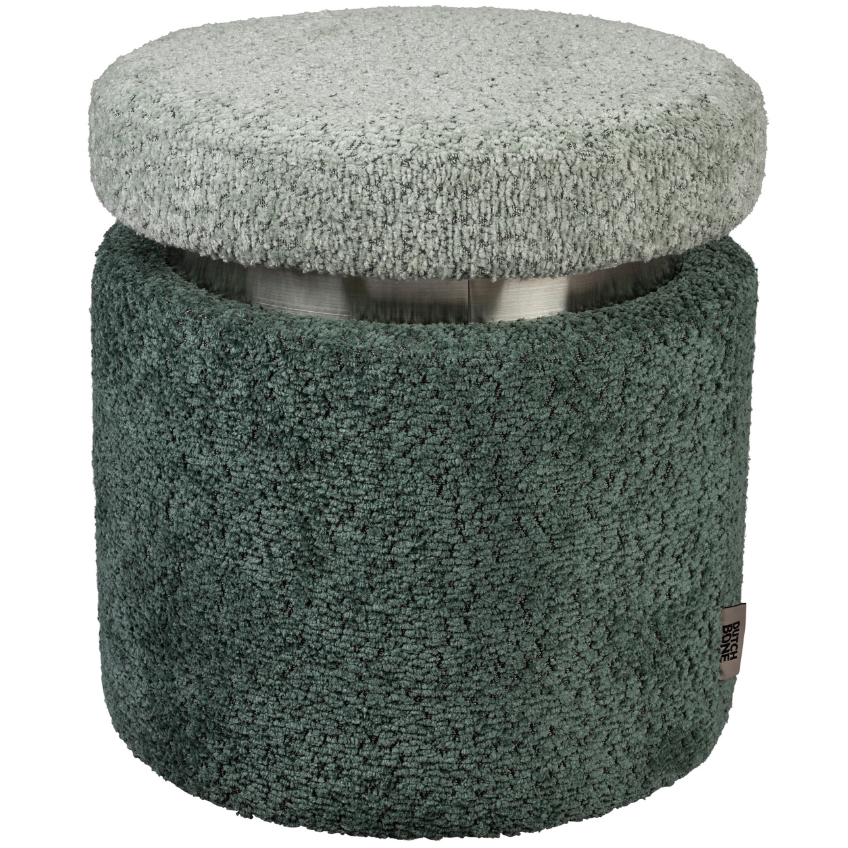 Modro-zelený bouclé taburet DUTCHBONE SEN 39 cm Dutchbone