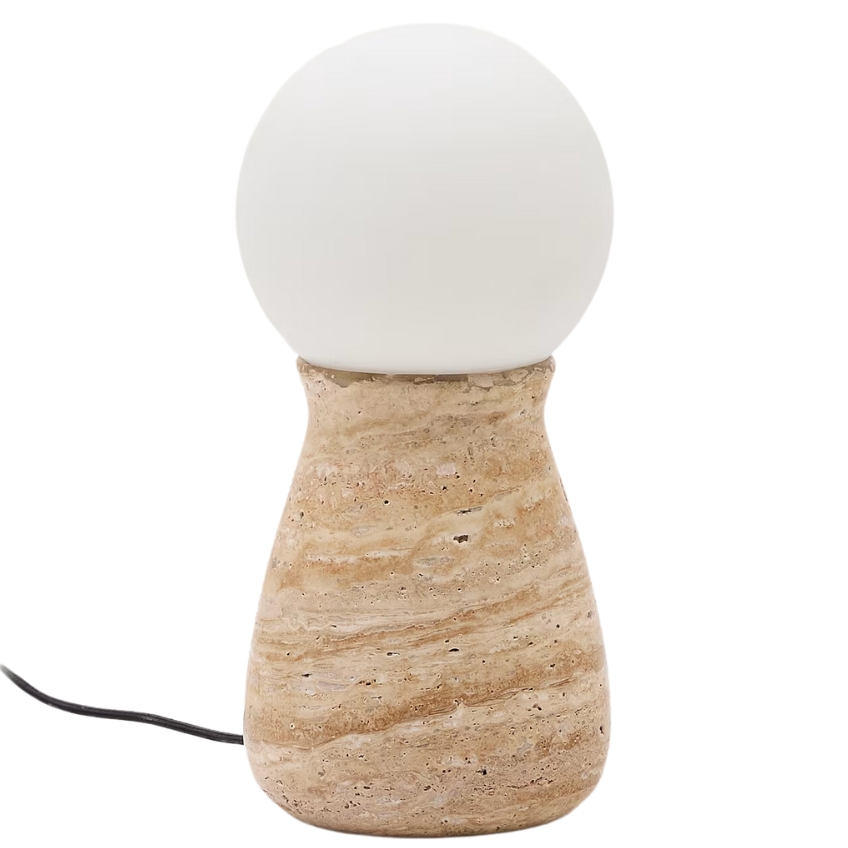 Béžová kamenná stolní lampa Kave Home Okeni Kave Home