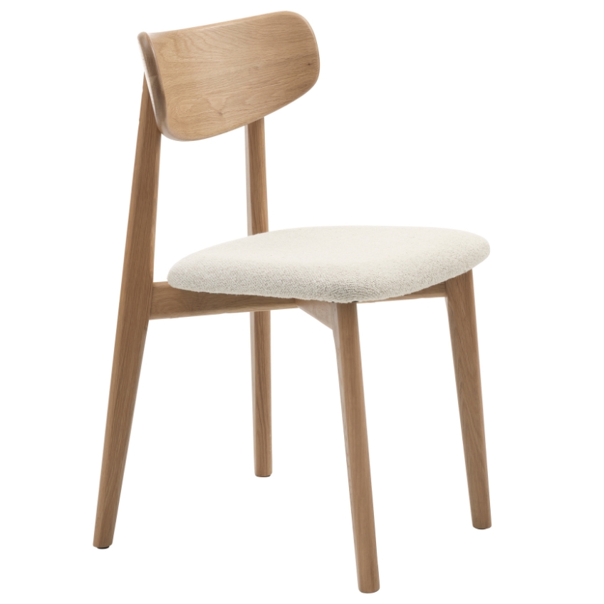 Dubová jídelní židle Unique Furniture Elim s bílým sedákem Unique Furniture