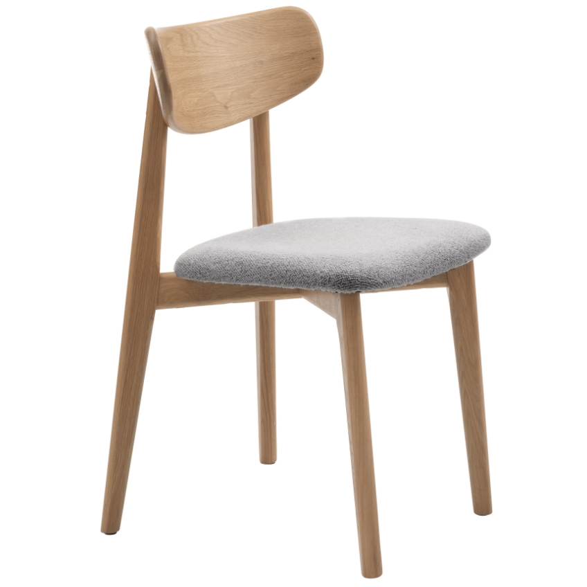 Dubová jídelní židle Unique Furniture Elim s šedým sedákem Unique Furniture