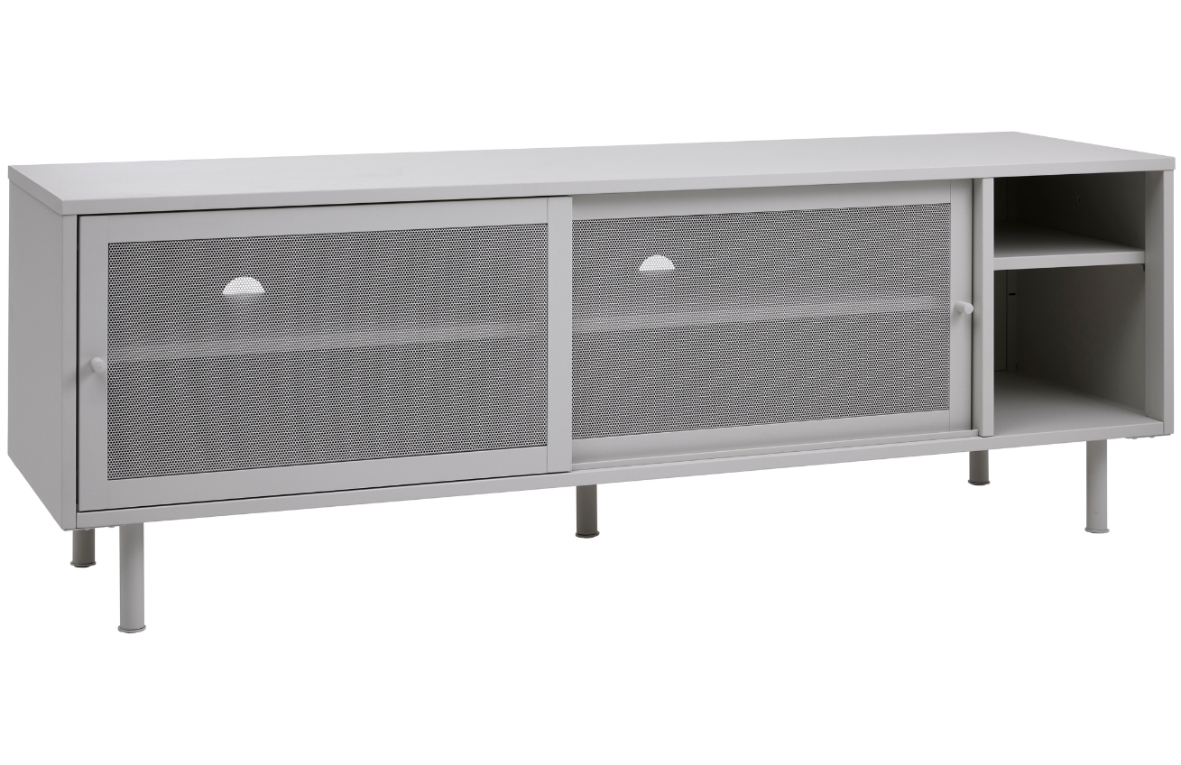 Šedý kovový TV stolek Unique Furniture Veep 160 x 45 cm Unique Furniture