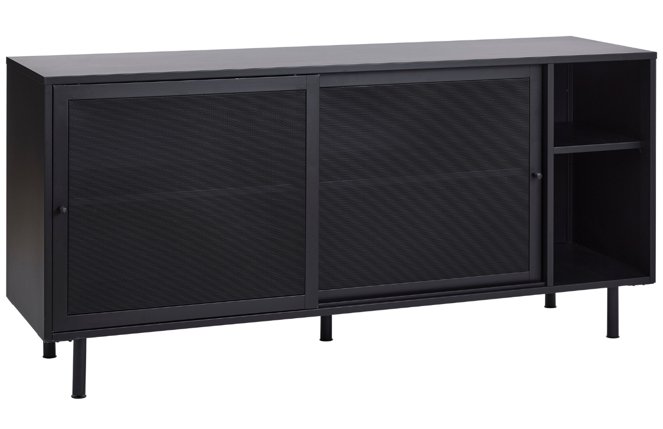 Černá kovová komoda Unique Furniture Veep 160 x 45 cm Unique Furniture