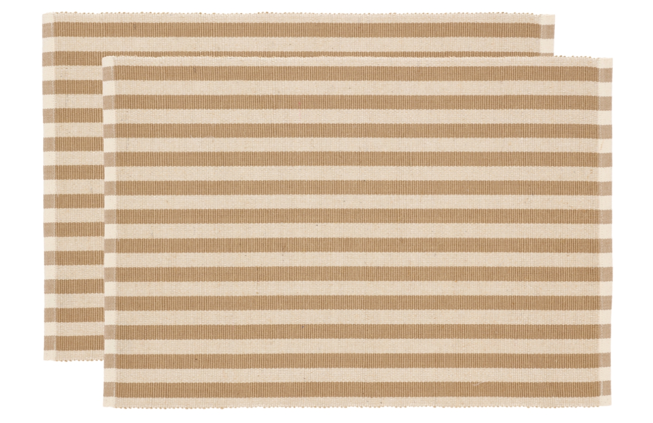 Södahl Set dvou béžových prostírání Stripe 48 x 33 cm Södahl