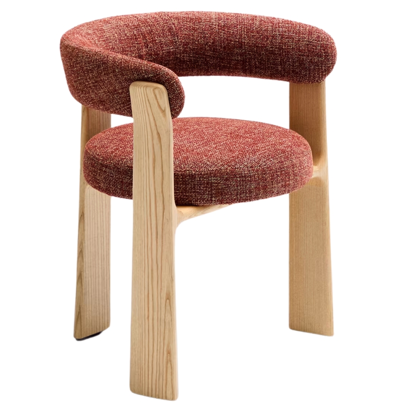Terakotově červená dřevěná jídelní židle Kave Home Granite II. Kave Home