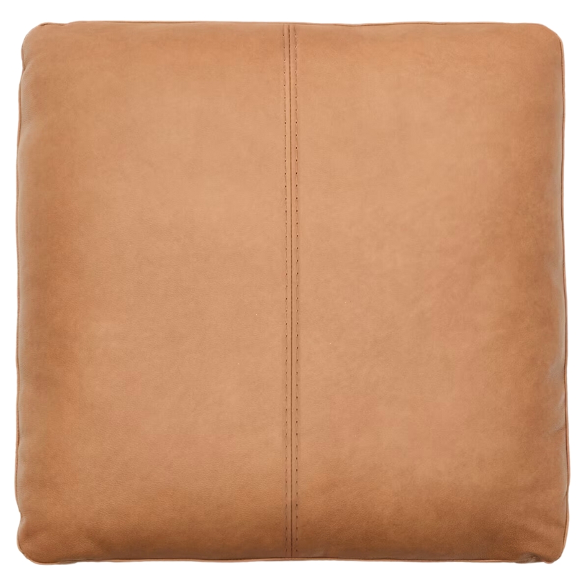 Hnědý kožený polštář Kave Home Blok 60 x 60 cm Kave Home