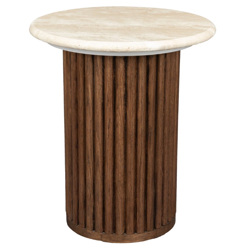 Béžový kamenný odkládací stolek DUTCHBONE ARDA 35 cm Dutchbone