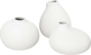 Sada 3 b&iacute;l&yacute;ch miniaturn&iacute;ch v&aacute;z Blomus Nona Blomus