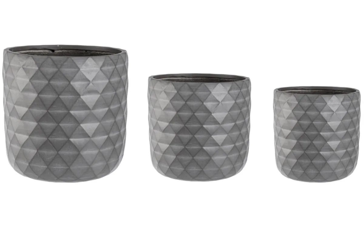 Bizzotto Set tří šedých květináčů Pyramida 30/37/44 cm