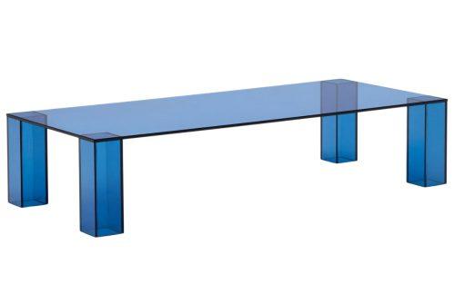 Modrý skleněný konferenční stolek Kave Home Adularia 140 x 60 cm Kave Home