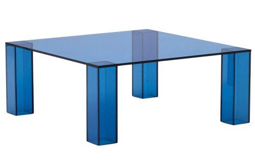 Modrý skleněný konferenční stolek Kave Home Adularia 85 x 85 cm Kave Home