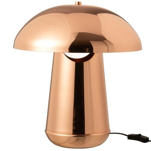 Měděná kovová stolní lampa J-line Mushroom J-line