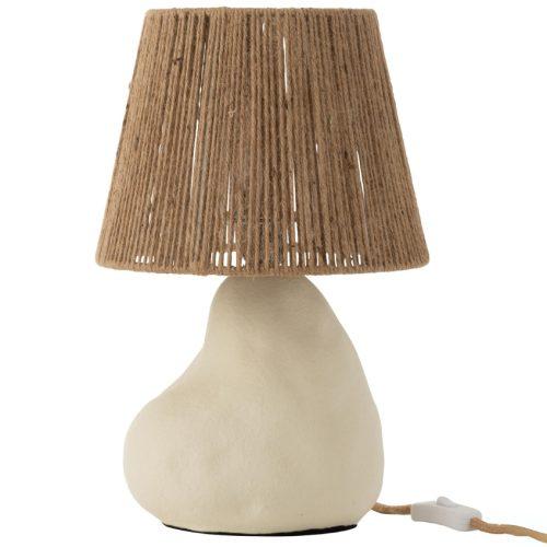 Béžová kameninová stolní lampa J-line Jute J-line