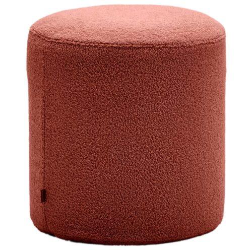 Terakotově červený bouclé taburet Kave Home Kaeli 43 cm Kave Home
