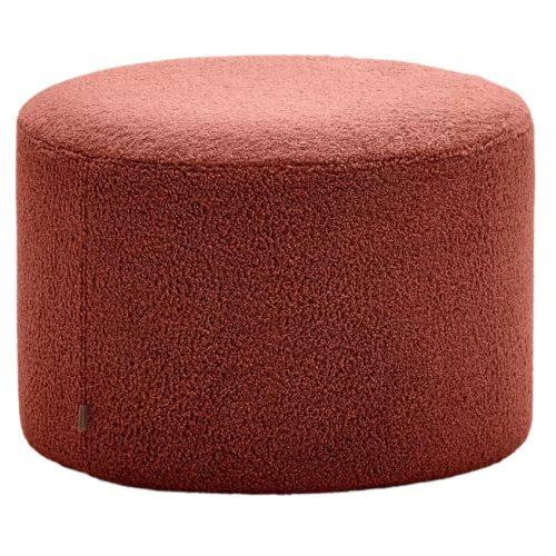 Terakotově červený bouclé taburet Kave Home Kaeli 60 cm Kave Home