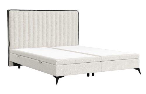 Maison de Rêve Světle béžová čalouněná dvoulůžková postel ADRON 200 x 200 cm s úložným prostorem Maison de Rêve