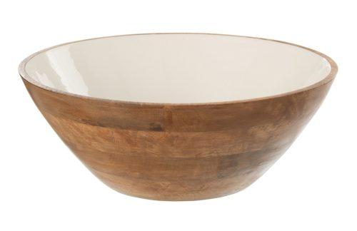 Hnědo-bílá dřevěná mísa J-line Mane 40 cm J-line