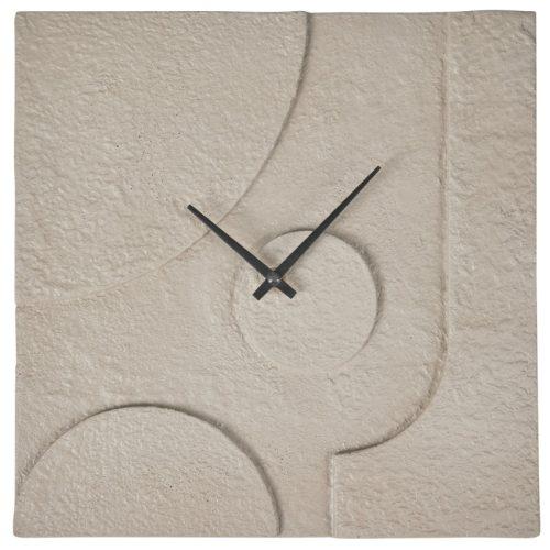 WOOOD Pískově hnědé cementové nástěnné hodiny Zarya 30 x 30 cm WOOOD