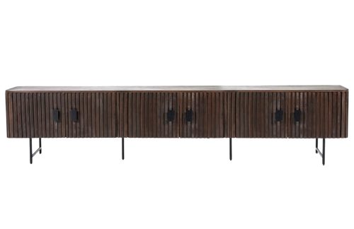 Eleonora Hnědý dřevěný TV stolek Remi 250 x 45 cm Eleonora