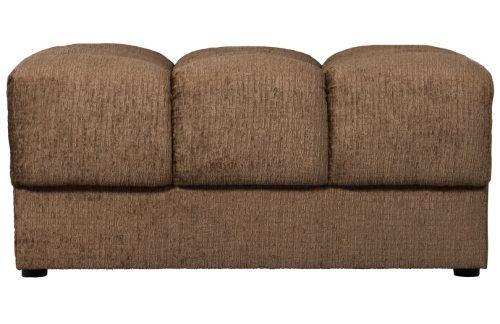 WOOOD Hnědá sametová podnožka Restella 82 x 61 cm WOOOD