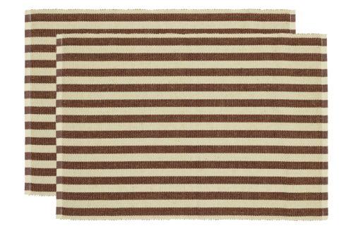 Södahl Set dvou hnědých prostírání Stripe 48 x 33 cm Södahl