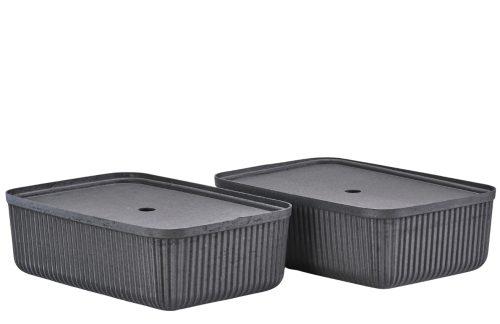 Zone Denmark Set dvou černých papírových úložných boxů Pulp 48 x 32 cm Zone Denmark