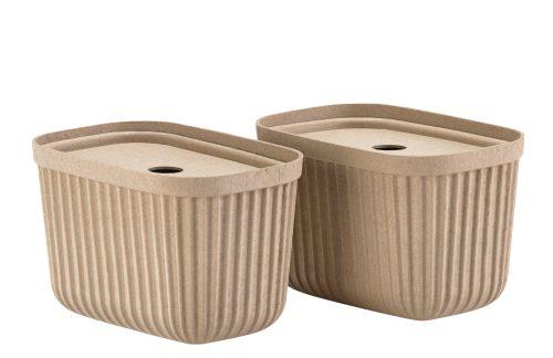 Zone Denmark Set dvou béžových papírových úložných boxů Pulp 23 x 15 cm Zone Denmark
