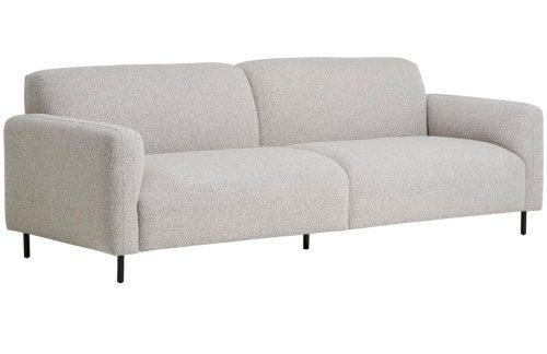 Nordic Living Světle šedá bouclé třímístná pohovka Salvador 228 cm Nordic Living