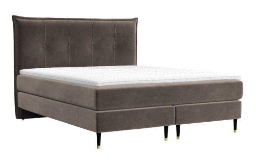 Maison de Rêve Hnědá sametová postel boxspring DUNA 140 x 200 cm Maison de Rêve