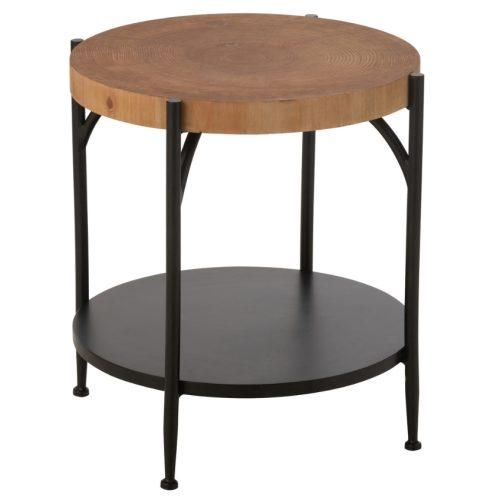Hnědo-černý odkládací stolek J-line Dopp 45 cm J-line