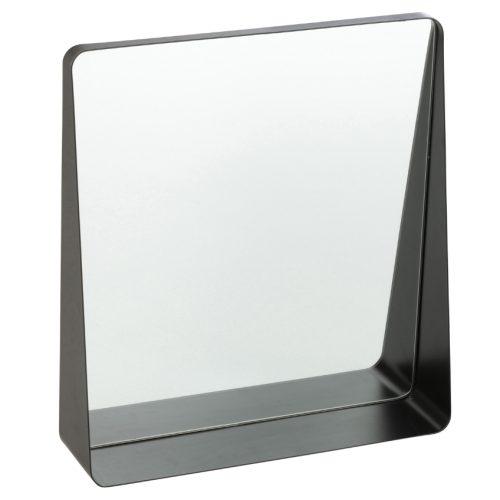 Černé kovové závěsné zrcadlo J-line Zaya 41 x 38 cm J-line