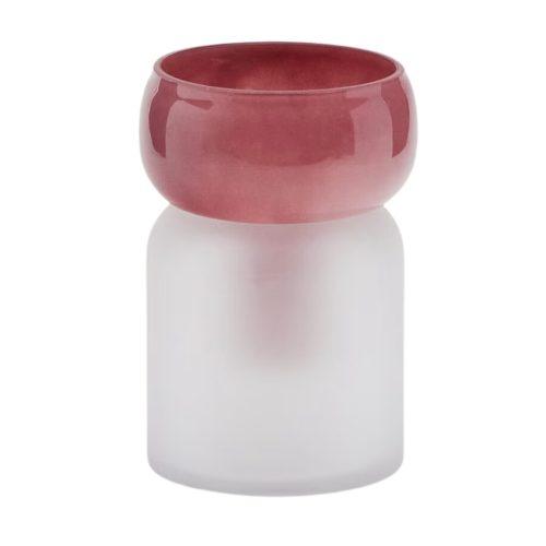 Růžová skleněná váza Kave Home Kelse 19 cm Kave Home