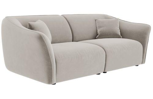 Světle béžová sametová třímístná pohovka Cosmopolitan Design Tokyo 206 cm Cosmopolitan Design