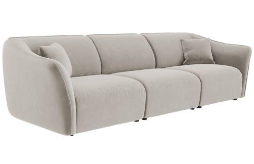 Světle béžová sametová pětimístná pohovka Cosmopolitan Design Tokyo 292 cm Cosmopolitan Design