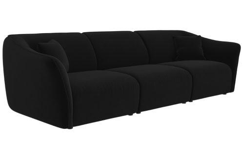 Černá sametová pětimístná pohovka Cosmopolitan Design Tokyo 292 cm Cosmopolitan Design