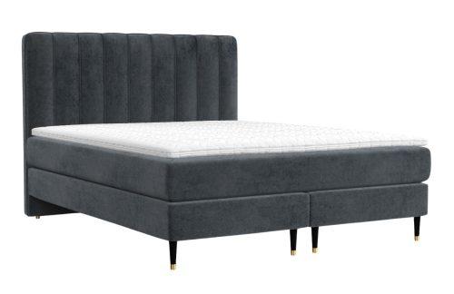 Maison de Rêve Antracitová sametová postel boxspring KOBBE 160 x 200 cm Maison de Rêve