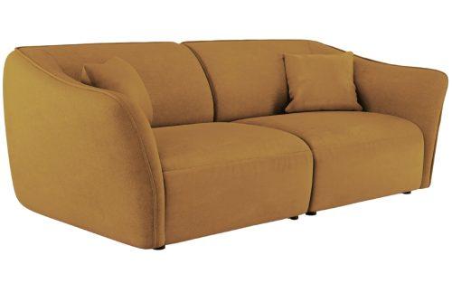 Hořčicově žlutá bouclé třímístná pohovka Cosmopolitan Design Tokyo 206 cm Cosmopolitan Design