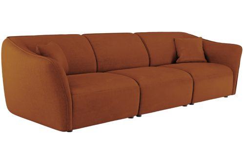 Cihlově červená bouclé pětimístná pohovka Cosmopolitan Design Tokyo 292 cm Cosmopolitan Design